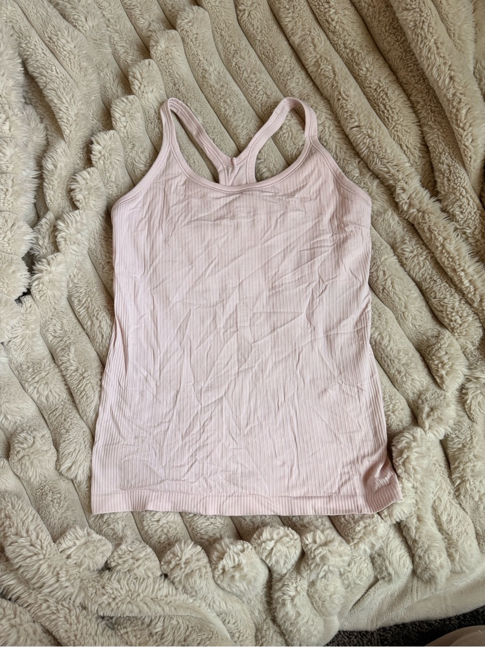 lululemon athletica Light Pink Ribbed Racerback Tank Top